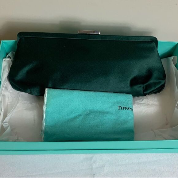 Tiffany & Co. Holly Satin Clutch - Green - EUC - Picture 4 of 16